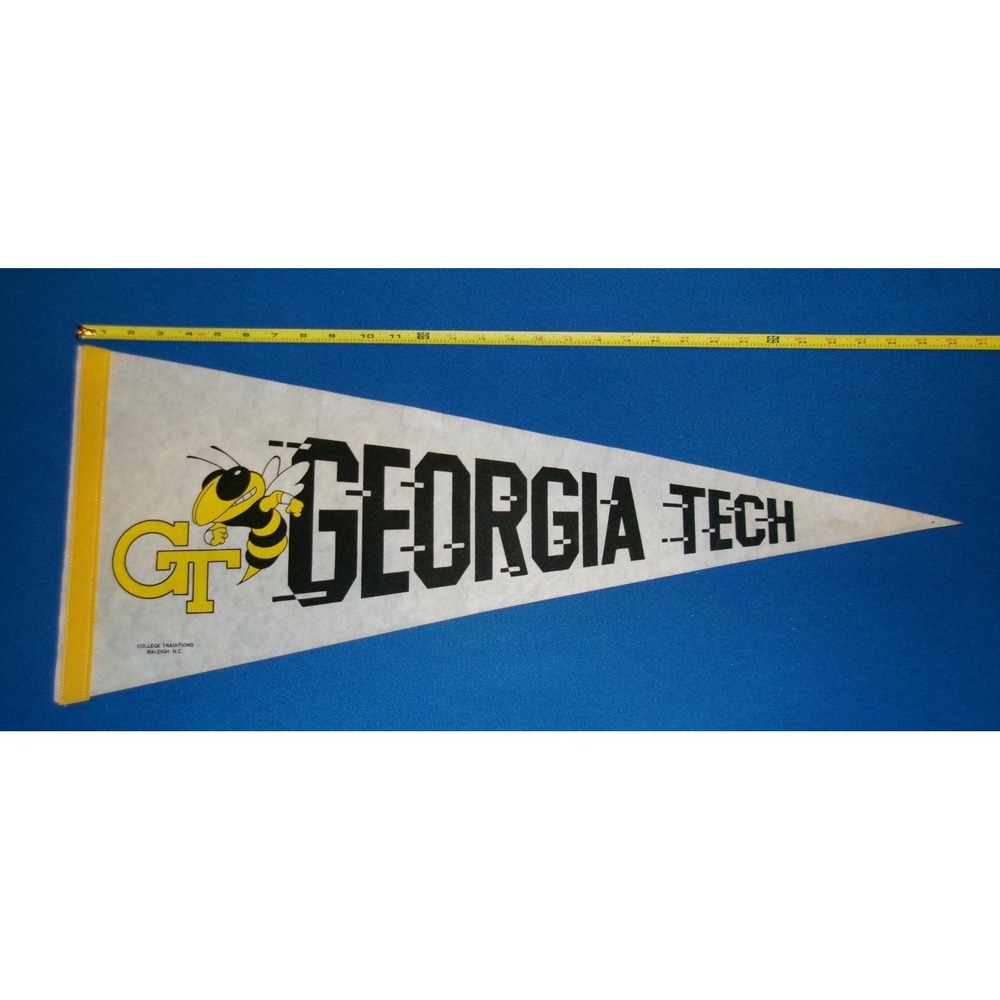 Vintage NCAA Georgia Tech Yellow Jackets Sports Pennant 30x12 SEE Description